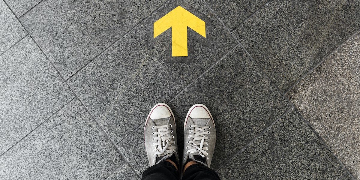 Direction arrow on the floor